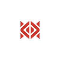 abstract square geometric triangles arrows letter kk logo vector