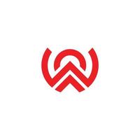 letter w arrow up simple geometric line round logo vector