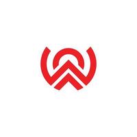 letter w arrow up simple geometric line round logo vector