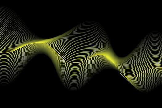 amarillo y negro ola resumen fondo, adecuado para aterrizaje página y computadora escritorio antecedentes. 3d vector
