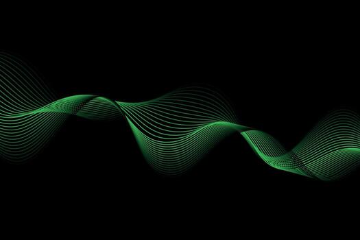 green and black wave abstract background, suitable for landing page and computer desktop background. 3d vector