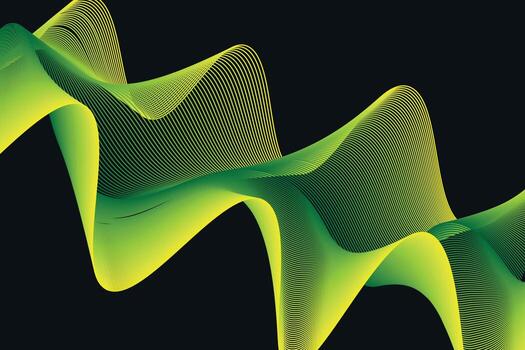 yellow and green gradient wave abstract background. modern graphic for landing page and computer desktop background. 3d vector