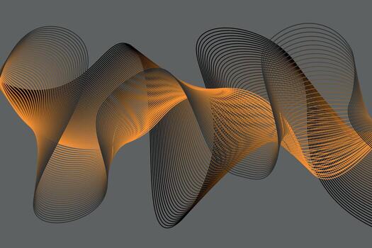 orange and black wave abstract background, suitable for landing page and computer desktop background. 3d vector