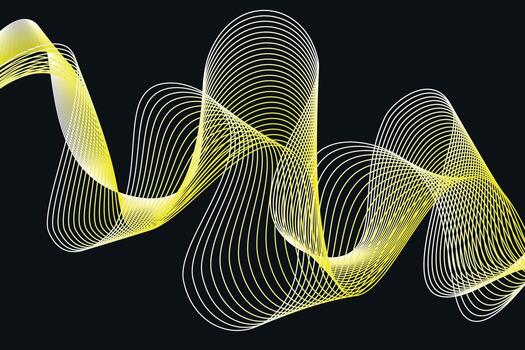 yellow and black wave abstract background, suitable for landing page and computer desktop background. 3d vector