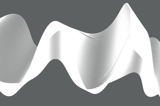 monochrome. white and balack wave. abstract background, suitable for landing page and computer desktop background. 3d vector