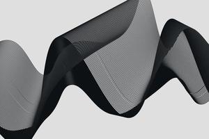 monochrome. white and balack wave. abstract background, suitable for landing page and computer desktop background. 3d vector