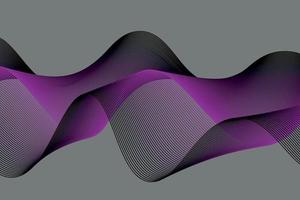 purple wave lines on black background. fluid abstract background.suitable for landng page and computer desktop wallpaper. vector