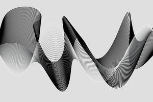 monochrome. white and balack wave. abstract background, suitable for landing page and computer desktop background. 3d vector