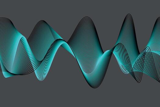 blue light and black lines. wave abstract background, suitable for landing page and computer desktop background. 3d vector