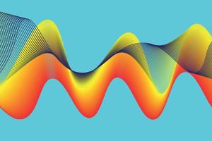 vistoso degradado líneas. ola resumen antecedentes. moderno póster con degradado 3d fluir forma. innovación antecedentes diseño para aterrizaje página. vector