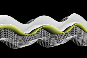 white and yellow lines wave on black background. fluid abstract background, suitable for landing page and computer desktop wallpaper. vector