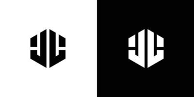 Letter J L Polygon, Hexagonal Minimal Logo Design On Black And White Background vector