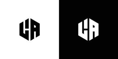 Letter L A Polygon, Hexagonal Minimal Logo Design On Black And White Background vector