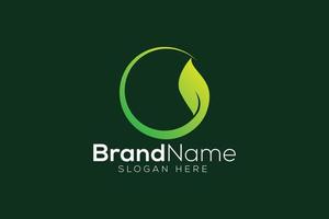Minimal green leaf logo design template vector