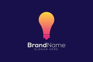 Minimal bulb logo design template vector