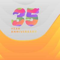 35 Years Annyversary Celebration. Abstract numbers with colorful templates. eps 10. vector