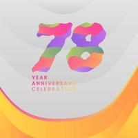 78 Years Annyversary Celebration. Abstract numbers with colorful templates. eps 10. vector