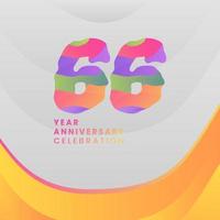 66 Years Annyversary Celebration. Abstract numbers with colorful templates. eps 10. vector