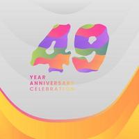 49 Years Annyversary Celebration. Abstract numbers with colorful templates. eps 10. vector