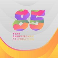 85 Years Annyversary Celebration. Abstract numbers with colorful templates. eps 10. vector