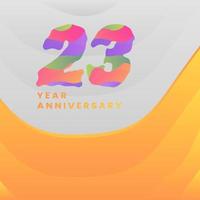 23 Years Annyversary Celebration. Abstract numbers with colorful templates. eps 10. vector