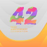 42 Years Annyversary Celebration. Abstract numbers with colorful templates. eps 10. vector