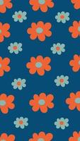 Flower retro pattern illustration vector