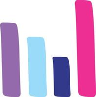Bright and colorful column chart illustration vector