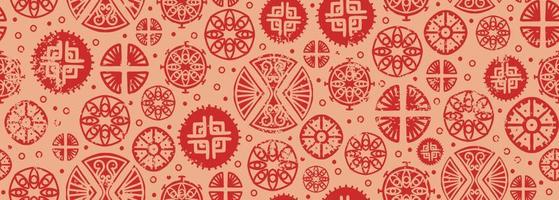 chinese pattern background. seamless circle flower abstract vector