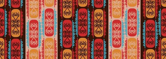 africano símbolos sin costura patrón, tribal étnico dibujo. vector
