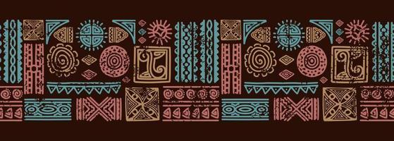 Hand drawn african tribal abstract seamless pattern, ethnic background vector