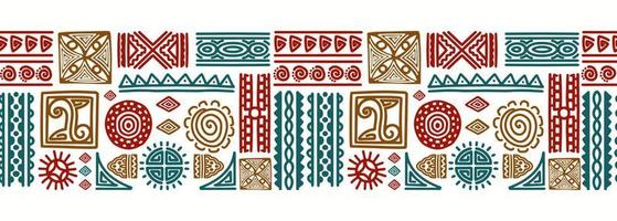 Hand drawn african tribal abstract seamless pattern, ethnic background vector