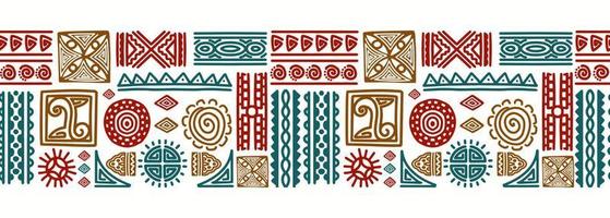 Hand drawn african tribal abstract seamless pattern, ethnic background vector