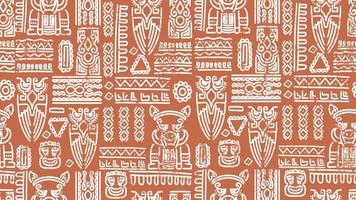 African seamless pattern vector, hand drawn sketch indian line doodle vector