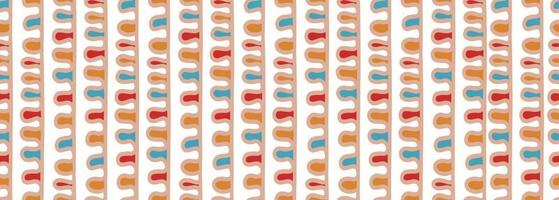 Colorful ethnic stripes pattern, liquid abstract seamless drawing vector