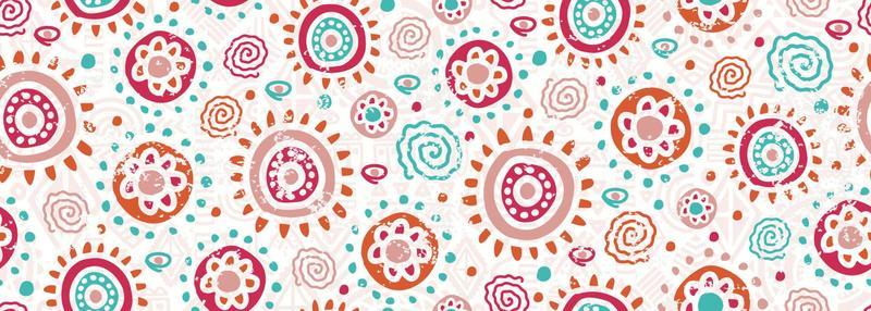 Hand drawn colorful circle drawing seamless pattern,