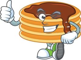 Chocolate cream pancake Cartoon character vector