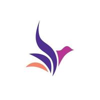 Blue, purple, and orange abstract bird logo. Logo with wings. vector