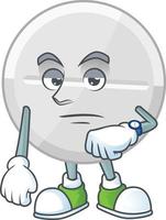 White pills Cartoon character vector