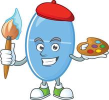 Blue capsule Cartoon character vector