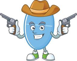 Blue capsule Cartoon character vector