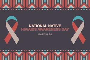 National Native HIV AIDS Awareness Day background. vector