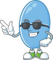 Blue capsule Cartoon character vector