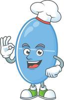 Blue capsule Cartoon character vector