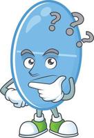 Blue capsule Cartoon character vector