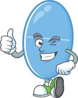 Blue capsule Cartoon character vector