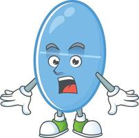 Blue capsule Cartoon character vector