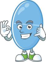 Blue capsule Cartoon character vector