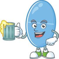 Blue capsule Cartoon character vector