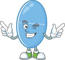 Blue capsule Cartoon character vector